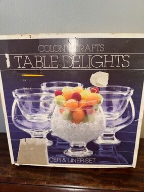 Vintage Colony Crafts Table Delights Glass Icer Liner Set of 4